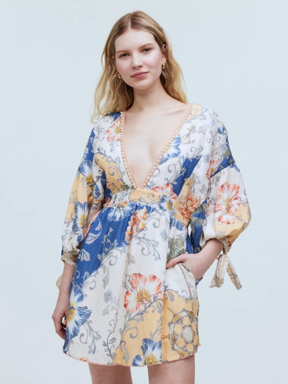 Aqua Benedita Alex Dress | Floral Mini Dress | Small